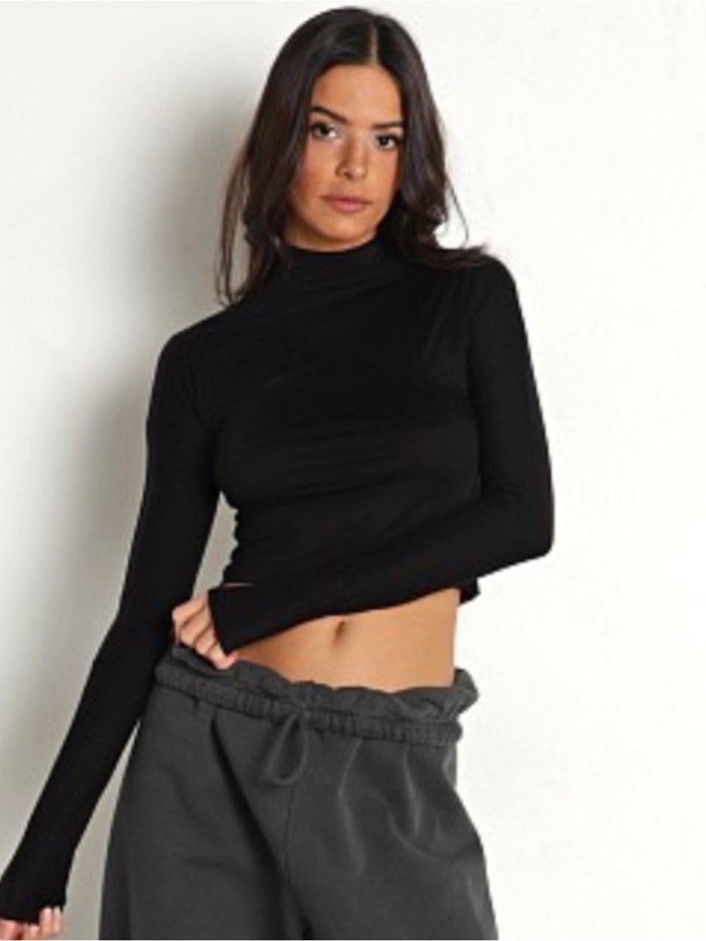 Joah Brown Cropped Modal Turtleneck - Picture 2 of 10